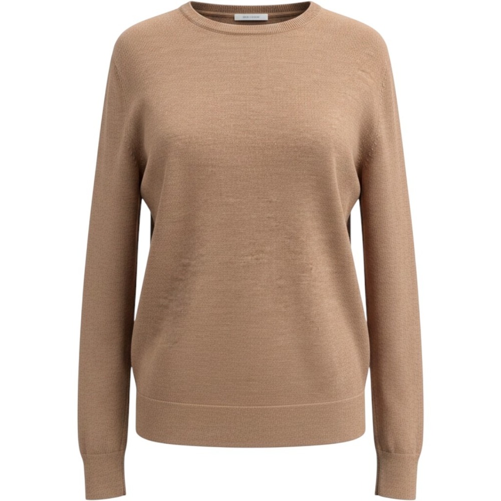 J.Crew Womens Medium Camel Brown Crewneck Long Sleeve Lightweight Knit Sweater